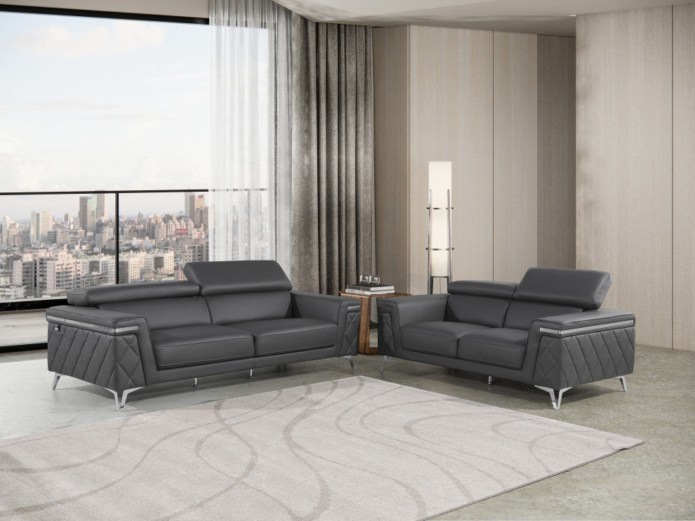 Mia Top Grain Italian Leather  2PC Set