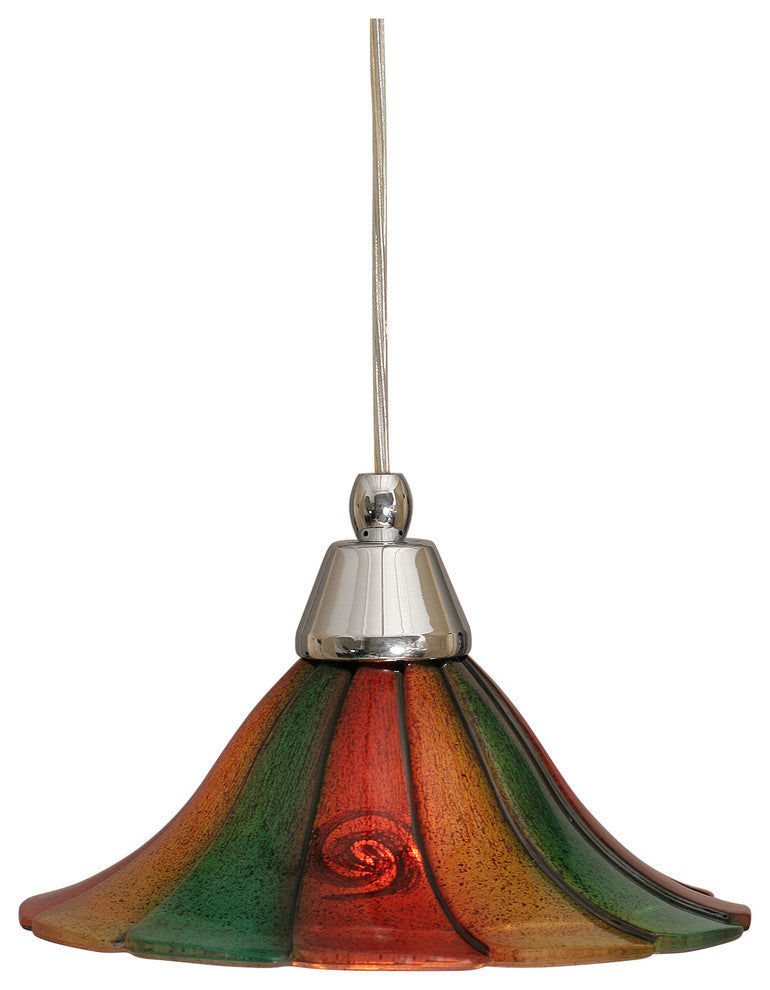 Cord Mini Pendant, 10" Mardi Gras Glass