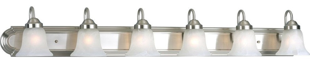 Progress Lighting 6-100W Medium Bath Bar, Brushed Nickel