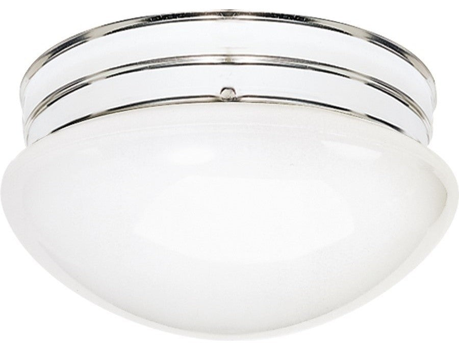 2 Light 8"Flush Mount Medium White Drum