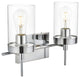 2 Light Chrome And Clear Bath Sconce