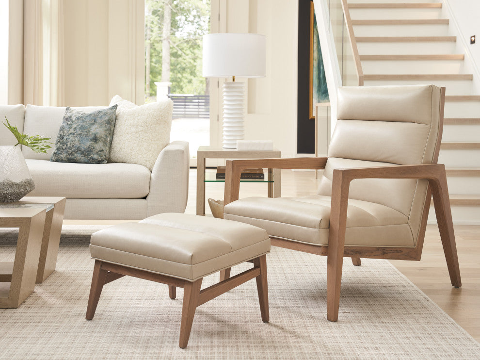 Hayley Leather Ottoman