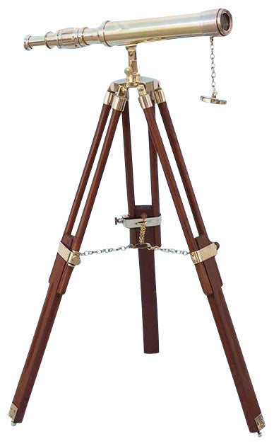 Floor Standing Harbor Master Telescope, Brass, 30"