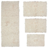 Modesto 100% Cotton Tufted Machine Washable Bath Rug 4-Piece Set, Ivory