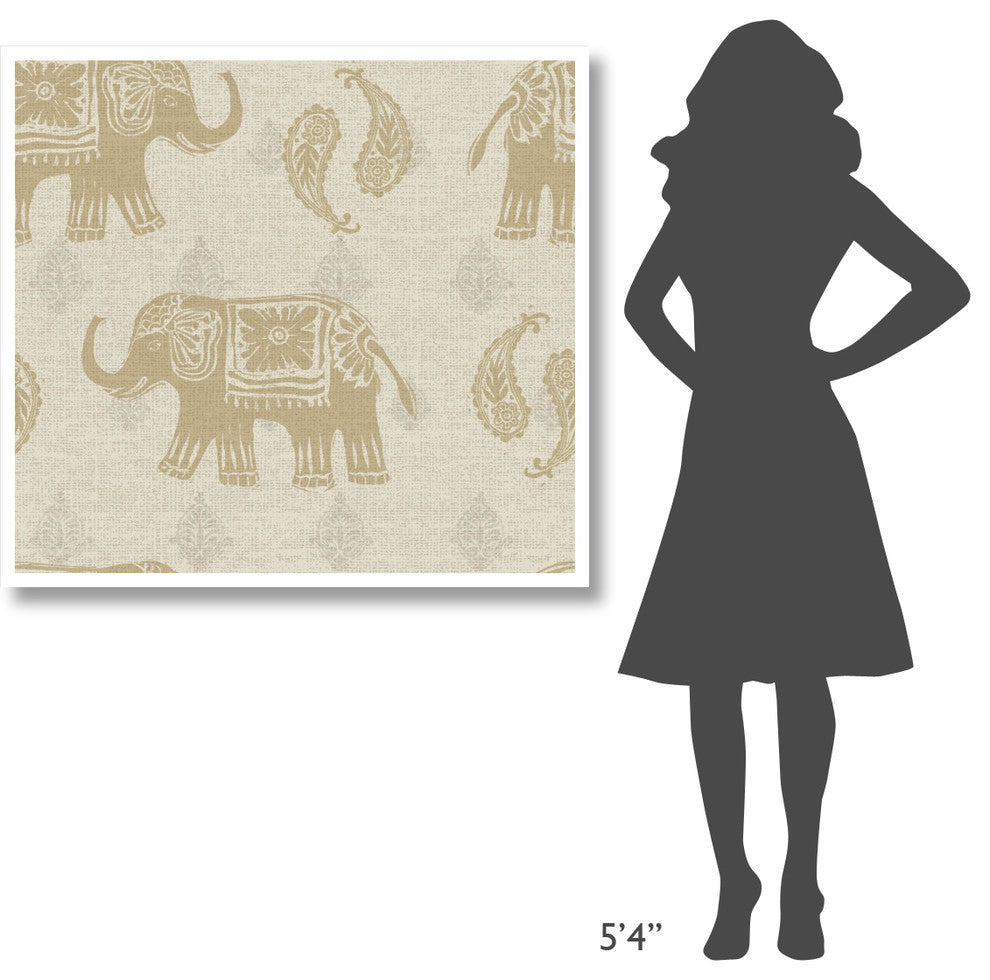"Elephant Caravan Patterns I" Digital Paper Print by Daphne Brissonnet, 42"x39"