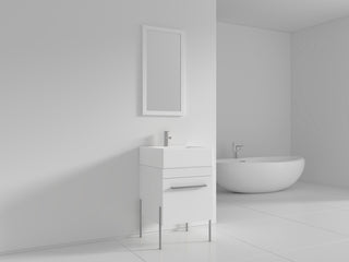 Fine Fixtures Modern Vanity Set, White, 20", Polished Chrome Hardware