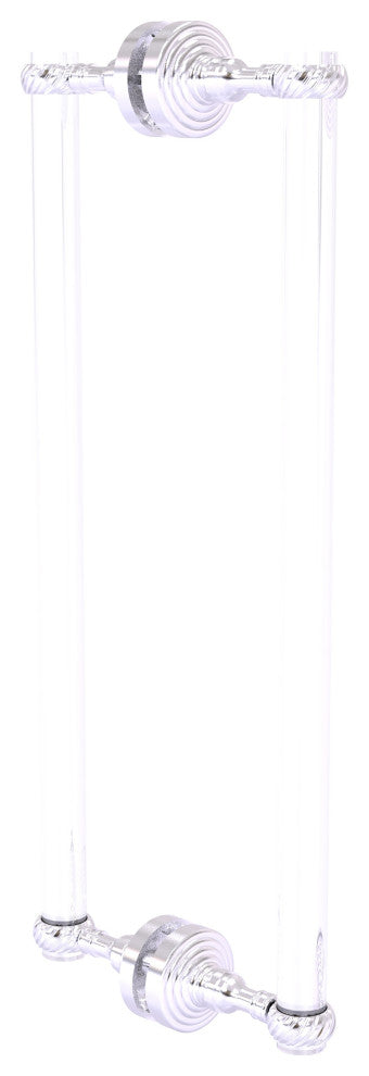 Pacific Grove 18" Twist Accent Back to Back Shower Door Pull, Satin Chrome