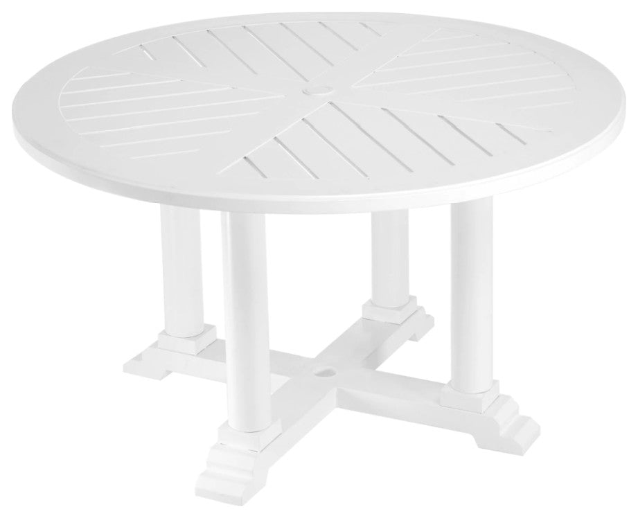 White Round Outdoor Dining Table, Eichholtz Bell Rive