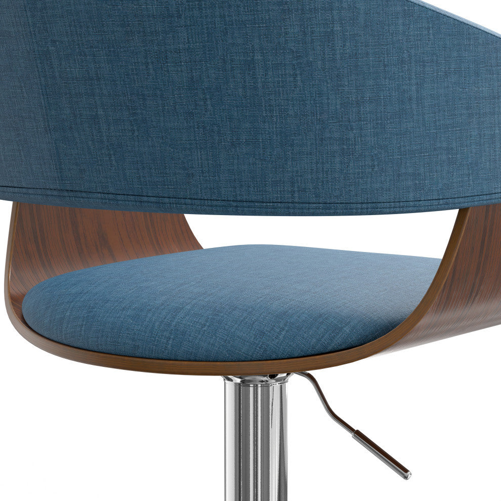 Lowell Adjustable Swivel Bar Stool, Blue