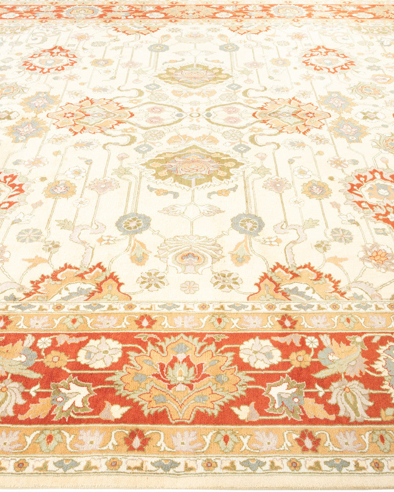 Budaun, One-of-a-Kind Hand-Knotted Area Rug Ivory, 9'2"x12'2"