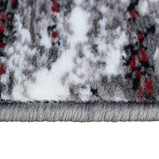 Rylan Collection Abstract Pattern Area Rug-Red - 2' x 10'