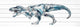 "Fierce Dinosaur" Painting Print on White Wood, 45x15