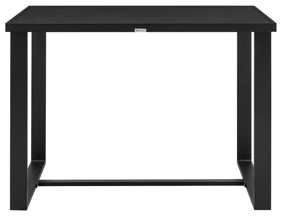 Felicia Outdoor Patio Counter Height Dining Table, Black Aluminum