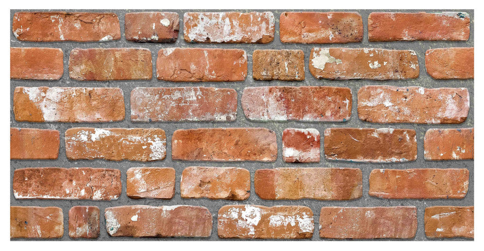 Faux Brick 3D Wall Panels, Red Orange, Set of 10, Covers 54 sq ft