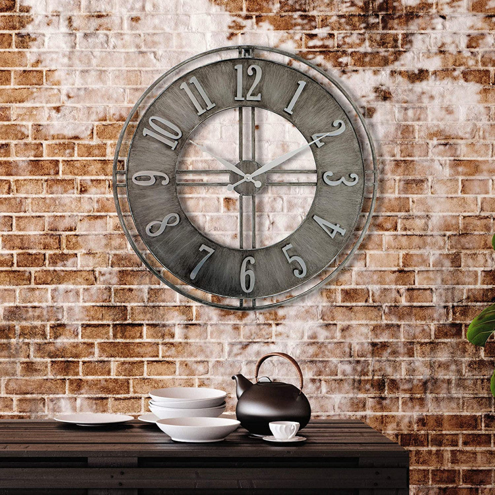 Urban Metal Industrial Clock 23.5 Inches