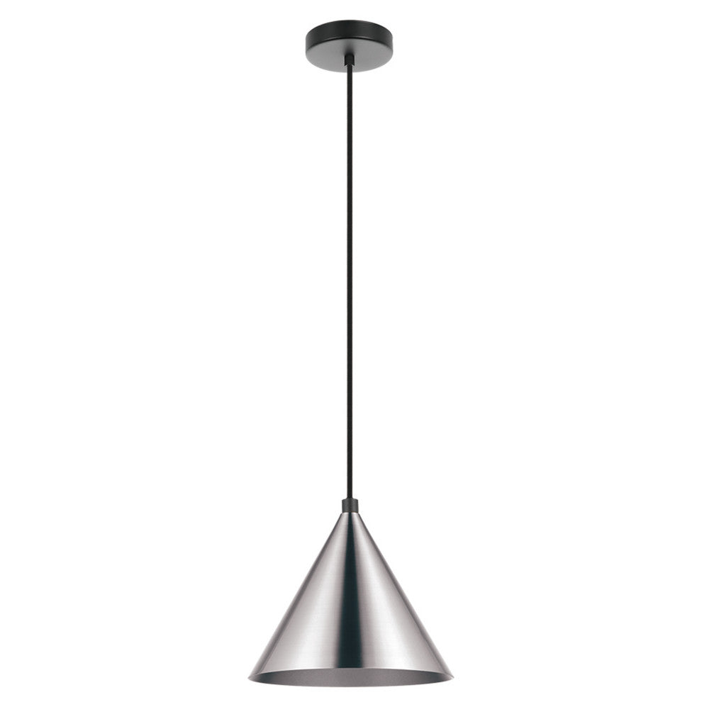 Narices 1-Light Mini Pendant, Structured Black Finish, Matte Nickel Shade