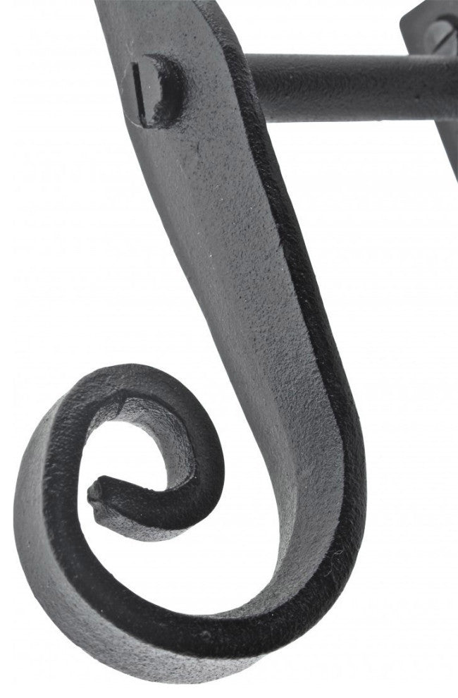 Black Shutter Dog Rat Tail Hand Forged Iron Rustproof Finish Set of 6
