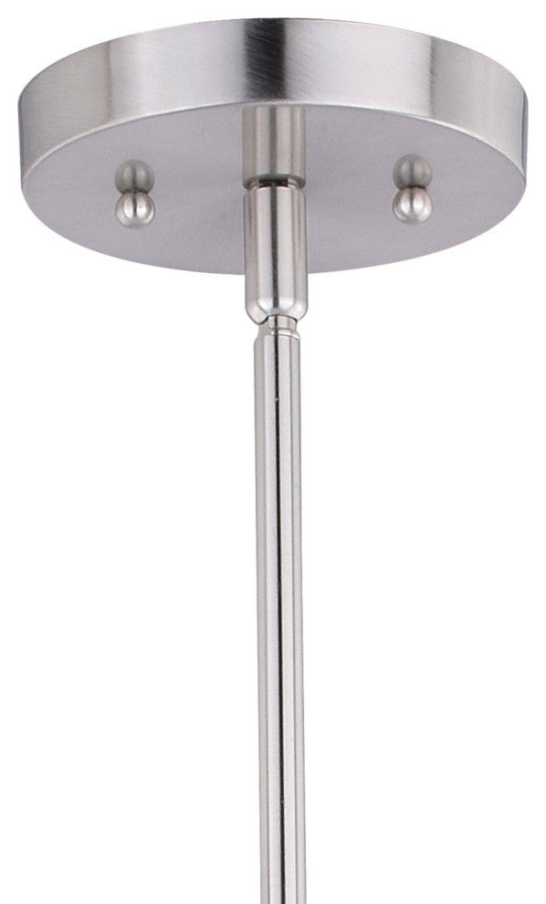 Beloit Farmhouse Pendant Ceiling Light Clear Glass, Satin Nickel, 12"wx17"hx12"d