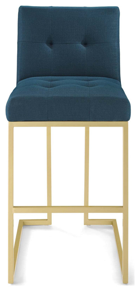 Privy Gold Stainless Steel Upholstered Fabric Bar Stool Gold Azure