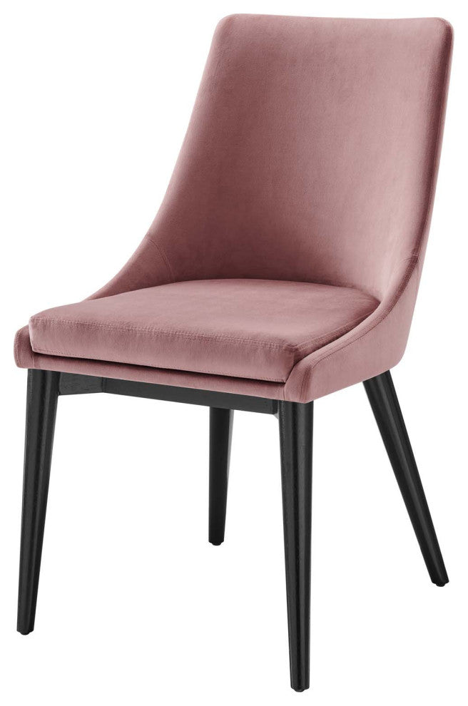 Side Dining Chair, Set of 2, Pink, Velvet, Modern, Cafe Bistro Hospitality