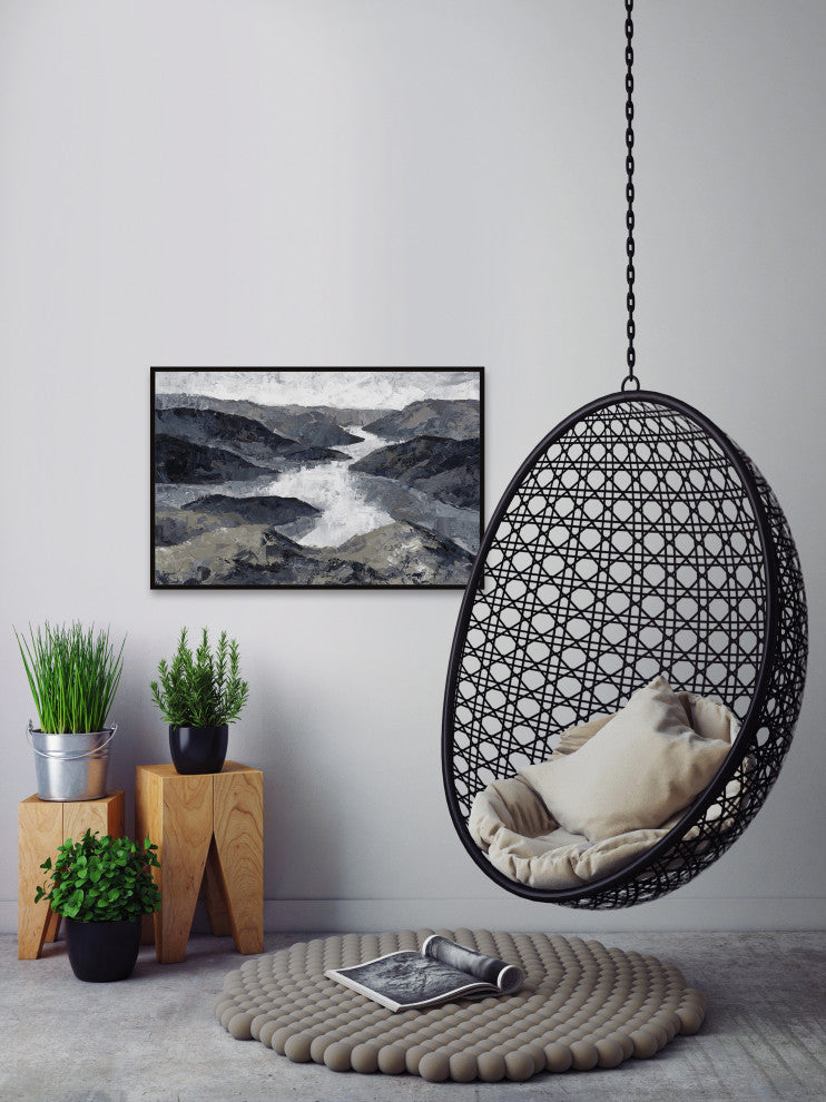 "Flow Like a Great River" Floater Framed Painting Print on Canvas, 30x20