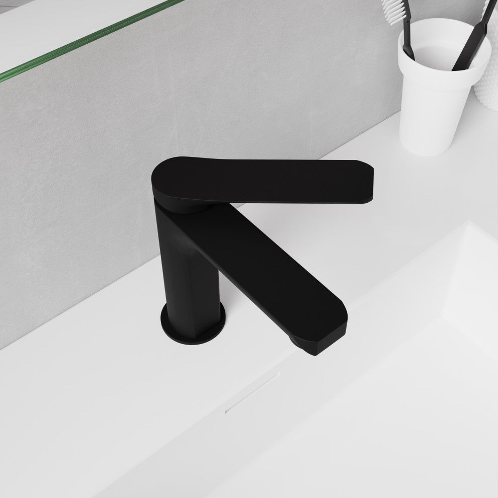 1-Handle Bathroom Faucet, Matte Black