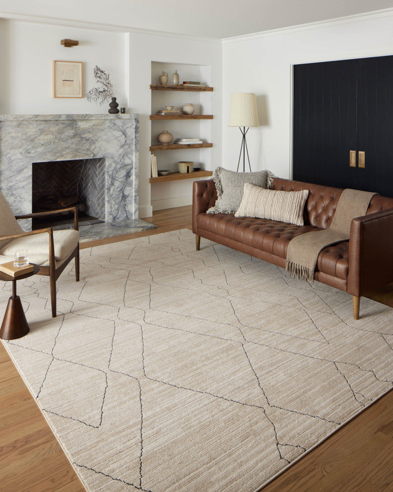Loloi II Darby Sand / Charcoal 2'-7" x 12'-0" Runner Rug