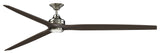 Fanimation Spitfire 96" Fan/LED Light, Brushed Nickel, Brushed Nickel/Dark Walnut Wood Blades
