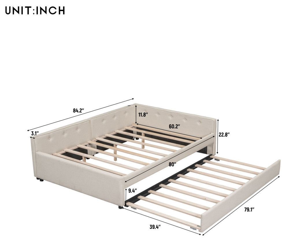 Gewnee Queen Size Upholstered Platform Bed