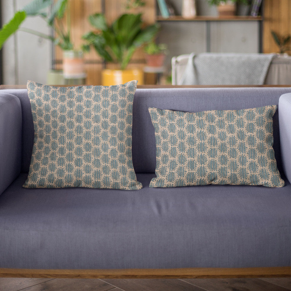Plutus Blue Eyelashes Dot Luxury Throw Pillow, 20"x36"