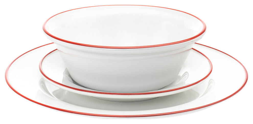 Montmarte 16 Piece Dinnerware Set, Service for 4, Red