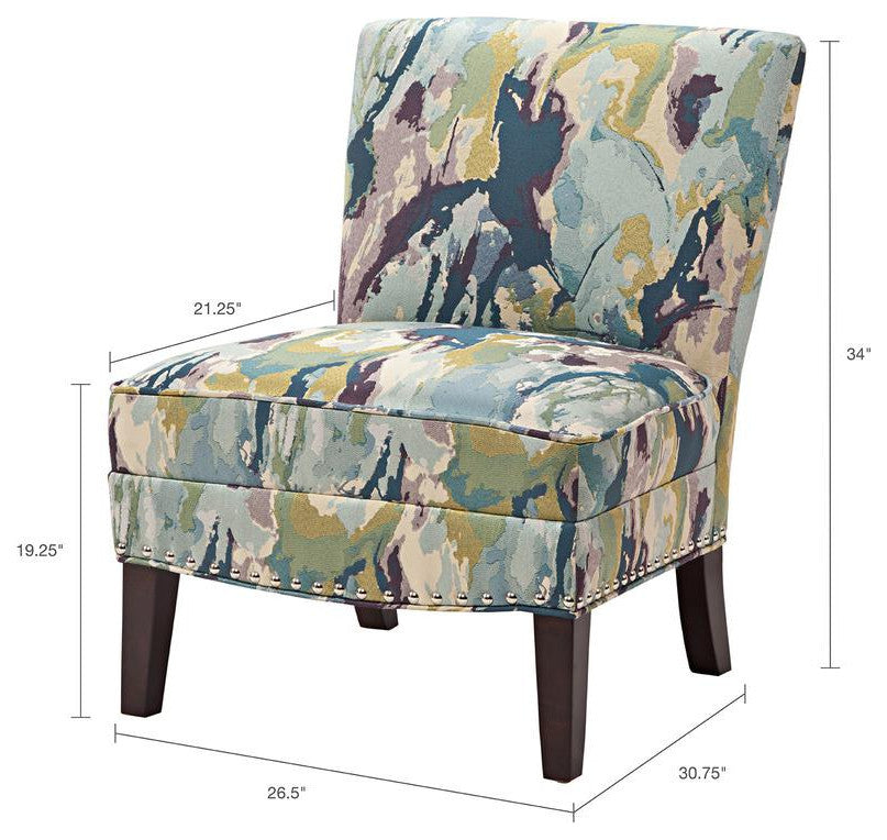 Madison Park Hayden Slipper Accent Chair, Abstract Multi
