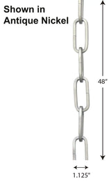 48" 9-gauge Silver Ridge Square Profile Accessory Chain