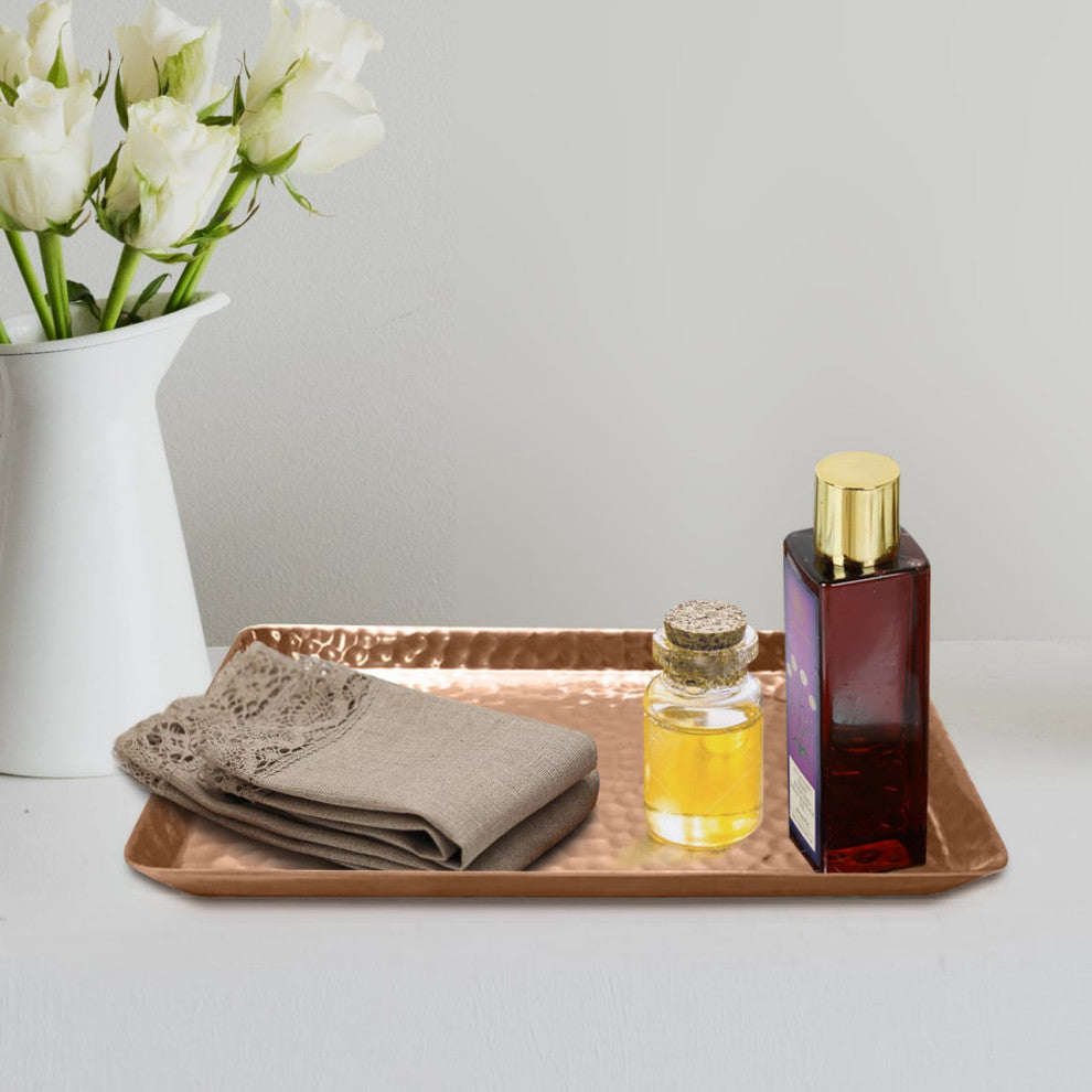 nu steel Copper Hammered Vanity Tray