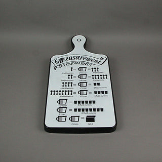 Measurement Conversion Chart Cutting Board Shaped Metal Wall Hanging