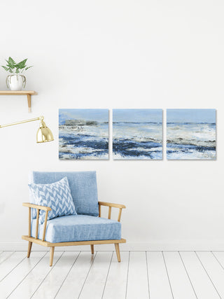Ultimate Blue Waves II Triptych, 54"x18"