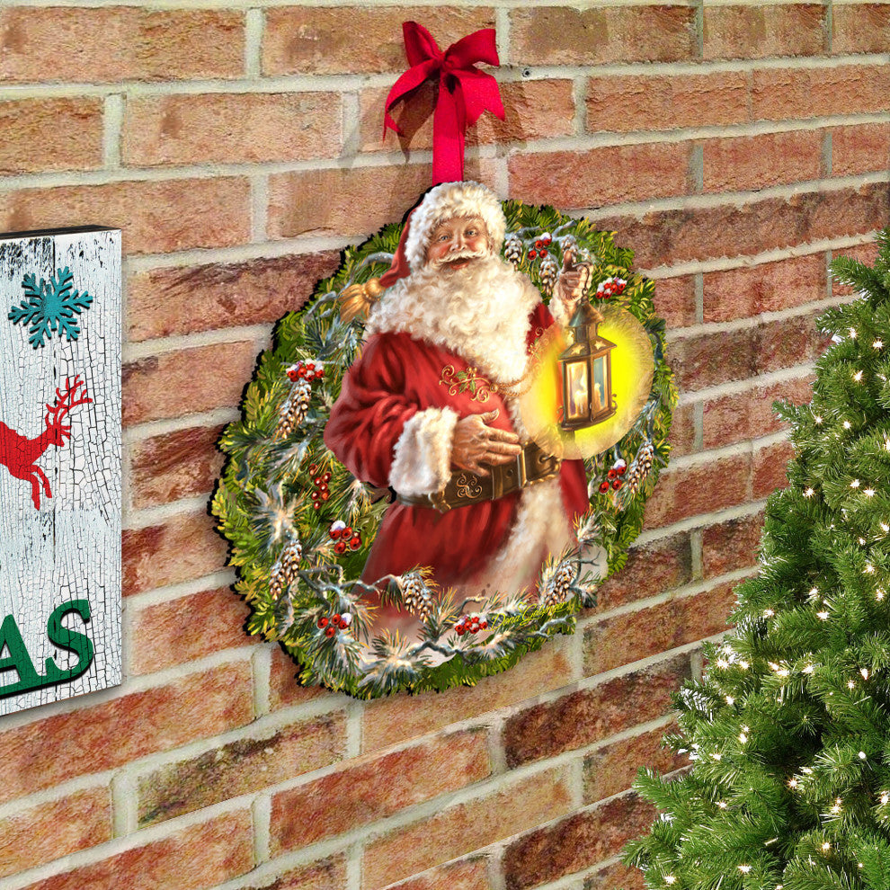 Enchanted Christmas - Santa Wall and Door Hanger by Dona Gelsinger