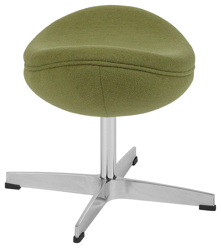 Grass Green Wool Fabric Ottoman
