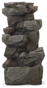 Trion Outdoor 4 Tier Rock Fountain, Stone Gray