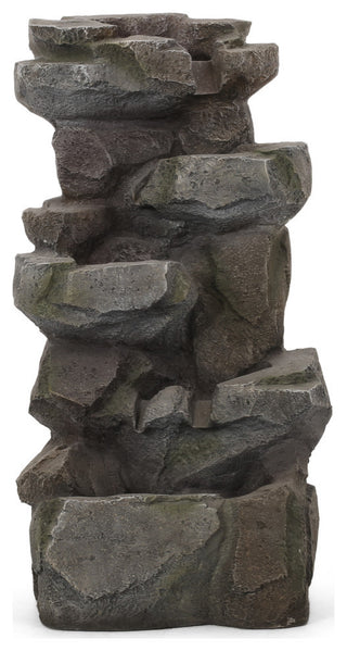 Trion Outdoor 4 Tier Rock Fountain, Stone Gray