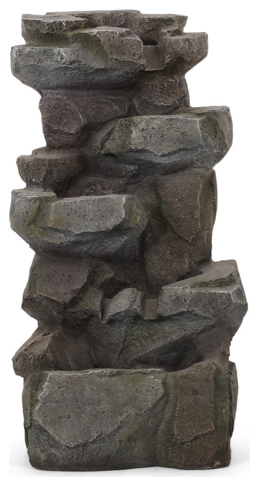 Trion Outdoor 4 Tier Rock Fountain, Stone Gray