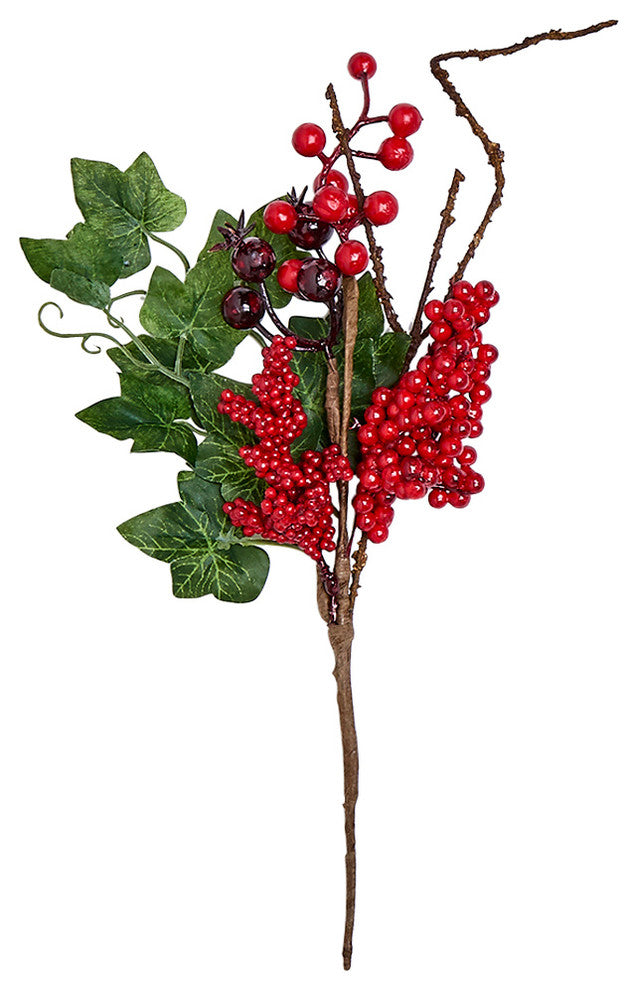 Red Berry and Ivy Pick, 12"
