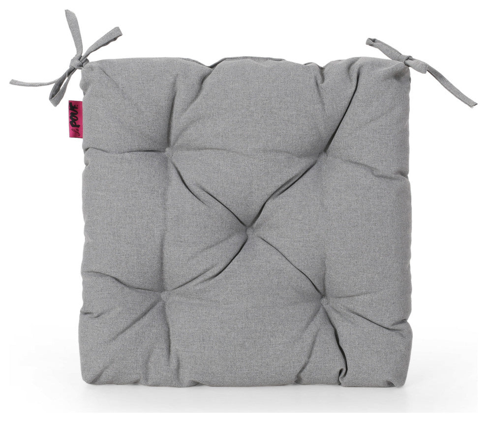 Sylvia Indoor Fabric Classic Tufted Chair Cushion, Charcoal