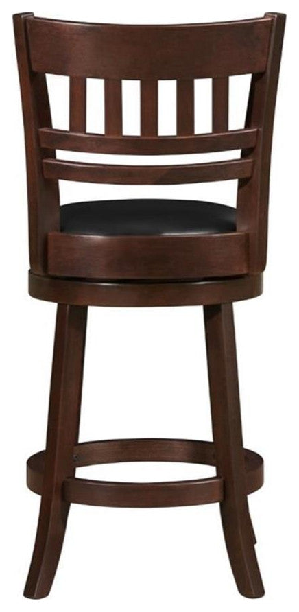 Pemberly Row Faux Leather Swivel Counter Stool in Dark Cherry