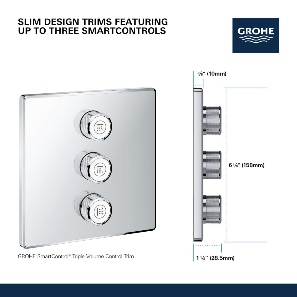 Grohe 29 127 SmartControl Triple Function Diverter Trim Only - Starlight Chrome