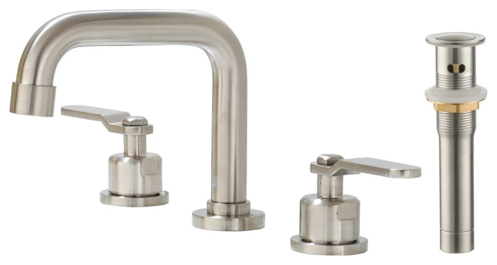 Bathroom Sink Faucet Basin Faucets Widespread 2-Handle Drain Brushed Nickel