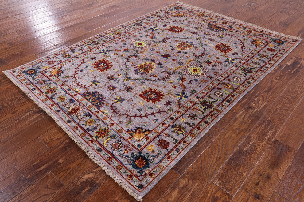 Hand Knotted Persian Tabriz Wool Rug 4' 11" X 6' 11" Q7634