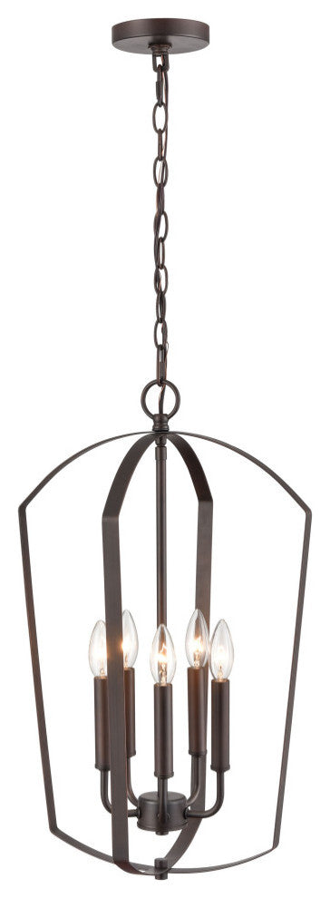 Ivey Lake Collection 5 Light 15" Rubbed Bronze Pendant