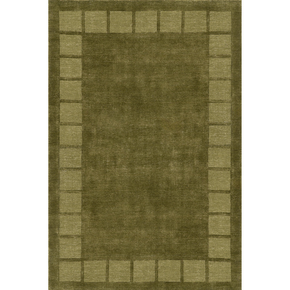Petra High-Low Wool-Blend Area Rug, Verdant Green 10'' x 14''