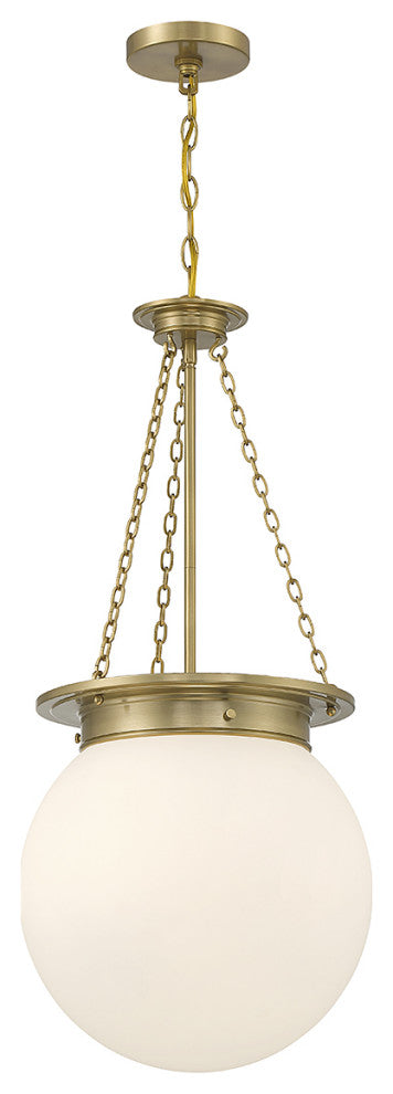 Manor 3-Light Pendant, Matte Black, Warm Brass